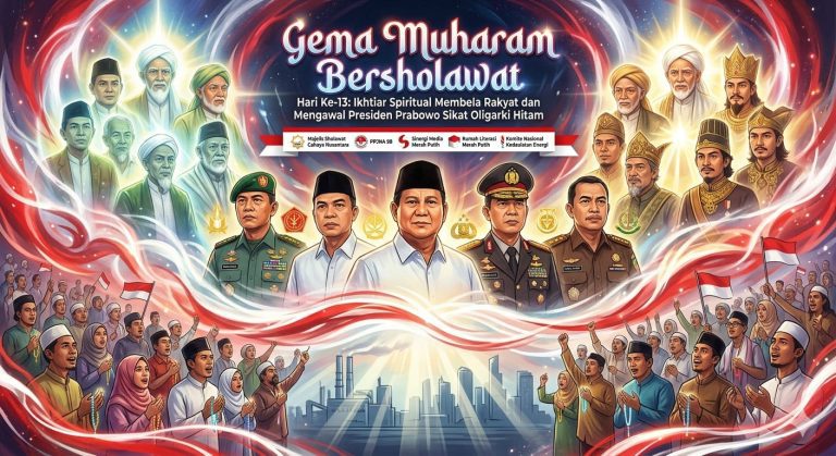 Gema Muharam Bersholawat Hari ke 13 : Ikhtiar Spiritual Membela Rakyat dan Mengawal Presiden Prabowo Sikat Oligarki Hitam